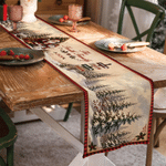 Personalized Merry Christmas Santa Snowman Bell Table Runner Placemats Set with Name Dining Table Decor Christmas Holiday Gift for  Family Friends
