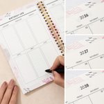 Personalized Watercolor Style Pet Photo 2026-2028 Monthly Planner Spiral Notebook with Name Monthly Planning Pages Birthday Gift for Pet Lover Owner