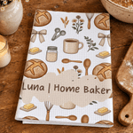 Torchon de cuisine personnalisé vintage sur le thème de la pâtisserie, du pain et des gaufres, avec inscription – Cadeau de pendaison de crémaillère ou d'anniversaire pour les passionnés de pâtisserie 4