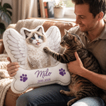 Personalised Cute Pet Photo Angel Wing Soft Cushion with Name and Date Home Decor Pet Loss Memorial Sympathy Gift for Pet Owners 4