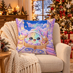 Personalised Glitter Dumpling Sleeping Cap Soft Cushion Cover with Name Home Decor Christmas Gift for Family Friends