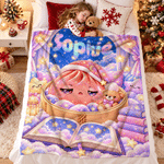 Personalised Night Sky Book Glitter Dumpling Soft Throw Blanket with Name Home Decor Christmas Birthday Gift for Family Kids 4