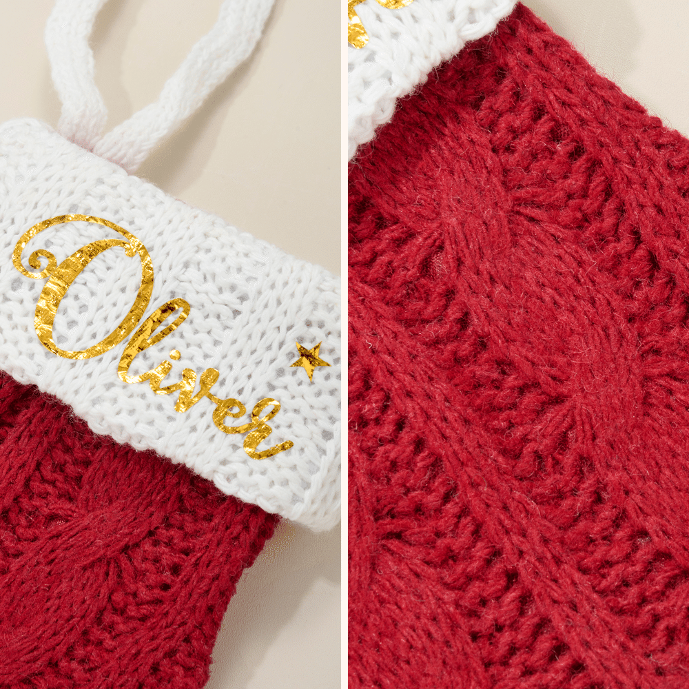 Personalised Multicolour Handmade Christmas Stocking with Name Home Decoration Christmas Gift for Family Friend 5