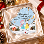 Personalised True Friends Are Like Sea Glass Shape Acrylic Plaque with Names Desk Decor Christmas Gift for Besties Friends 8