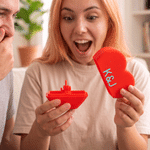 Personalized 3D Printed Funny Middle Finger Heart Shaped Gift Box with Text Anniversary Birthday Gift for Boyfriend Girlfriend