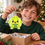 Personalized  Cartoon Sports Dumpling Acrylic Ornament with Name and Number Home Decor Christmas Game Day Gift for Sport Lover Family