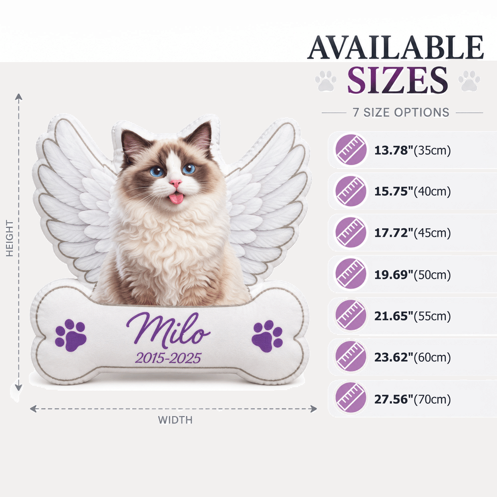 Personalised Cute Pet Photo Angel Wing Soft Cushion with Name and Date Home Decor Pet Loss Memorial Sympathy Gift for Pet Owners 9