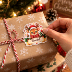 Personalized Cute Christmas Theme Pattern Waterproof Stickers Labels with Name Gift Decor Christmas Party Favors for Family Friends