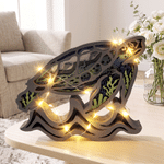Personalised Sea Turtle Shark Layered Wooden LED Light with Text Bedroom Decor Birthday Holiday Christmas Gift for Kids Marine Life Enthusiasts 6