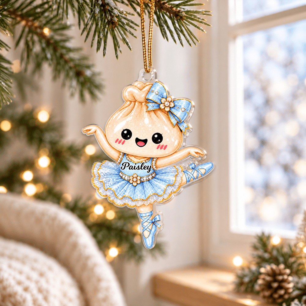 Personalized Multicolor Ballerina Dumpling Dancer Acrylic Hanging Ornament with Name Tree Decoration Christmas Gift for Girls Ballet Teachers 4