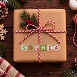 Personalised Christmas Theme Gingerbread Name Waterproof Sticker Labels Christmas Decor Party Favors for Family Friends 8