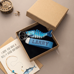 Personalized Fishing Lure PU Leather Keychain with Engraved Text Daily Use Birthday Retirement Office Gift for Father Fishing Enthusiast 6