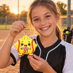 Personalized  Cartoon Sports Dumpling Acrylic Ornament with Name and Number Home Decor Christmas Game Day Gift for Sport Lover Family