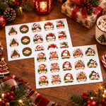 Personalized Cute Christmas Theme Pattern Waterproof Stickers Labels with Name Gift Decor Christmas Party Favors for Family Friends