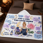 Personalized Birth Flower Reading Themed Photo Soft Throw Hooded Blanket with Name Book Club Birthday Christmas Gift for Bookworms Readers Friends