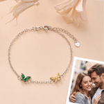 Personligt armband i sterlingsilver med 1–5 fjärilsformade födelsestenar – elegant smycke, perfekt som födelsedags- eller jubileumspresent till kvinnor och flickor 4