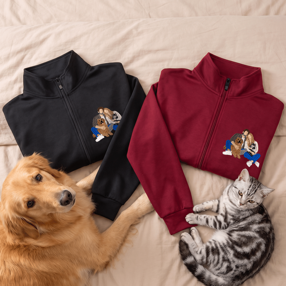 Personalised Multicolour Embroidered Dog Cat Pet Photo Jacket with Text Birthday Adoption Anniversary Gift for Pet Lovers Owners 5