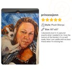 Personalized Oil Painting Style Pet Photo Soft Throw Blanket with Name Home Decor Birthday Pet Memorial Gift for Pet Lovers 16