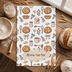 Torchon de cuisine personnalisé vintage sur le thème de la pâtisserie, du pain et des gaufres, avec inscription – Cadeau de pendaison de crémaillère ou d'anniversaire pour les passionnés de pâtisserie 1