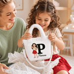 Personalised 3D-Style Art Cartoon Character Photo Corduroy Crossbody Handbag with Name and Initial Christmas Gift for Kids Boys Girls 5