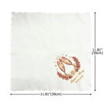 Personalised Romantic Floral Wine Glass Pattern 100% Cotton Wedding Handkerchief with Name and Date Anniversary Wedding Gift for Newlyweds