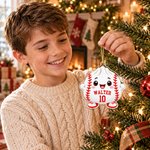 Personalized  Cartoon Sports Dumpling Acrylic Ornament with Name and Number Home Decor Christmas Game Day Gift for Sport Lover Family