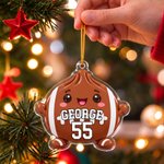 Personalized  Cartoon Sports Dumpling Acrylic Ornament with Name and Number Home Decor Christmas Game Day Gift for Sport Lover Family