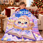 Personalised Night Sky Book Glitter Dumpling Soft Throw Blanket with Name Home Decor Christmas Birthday Gift for Family Kids 5