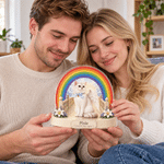 Personalised 3D-Effect Artwork Rainbow Pet Photo Angel Wing Acrylic Plaque with Name and Text Sympathy Memorial Bereavement Gift for Pet Owners