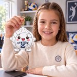 Personalized  Cartoon Sports Dumpling Acrylic Ornament with Name and Number Home Decor Christmas Game Day Gift for Sport Lover Family