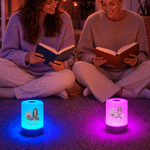 Lampada da notte con controllo tattile, decorazione per la casa personalizzata con fiore di nascita e illustrazione in stile 3D, con nome, ideale come regalo di compleanno per familiari e amici