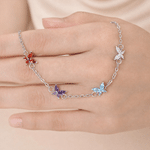 Personligt armband i sterlingsilver med 1–5 fjärilsformade födelsestenar – elegant smycke, perfekt som födelsedags- eller jubileumspresent till kvinnor och flickor 5