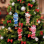 Personalized Multicolor Santa Hat Ribbon Dumpling Acrylic Hanging Ornament with Name Tree Decoration Christmas Gift for Family Kids Friends