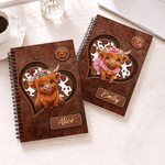 Personalised Highland Cow A5 Spiral Notebook with Name Birthday Gift for Highland Cow Lovers 6
