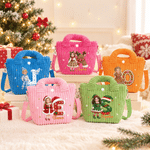 Personalised 3D-Style Art Cartoon Character Photo Corduroy Crossbody Handbag with Name and Initial Christmas Gift for Kids Boys Girls 1