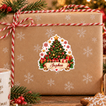 Personalized Cute Christmas Theme Pattern Waterproof Stickers Labels with Name Gift Decor Christmas Party Favors for Family Friends