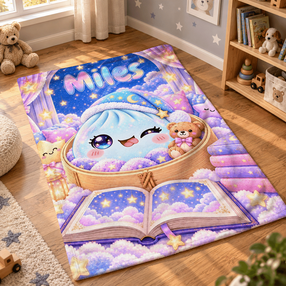 Personalised Night Sky Book Glitter Dumpling Soft Throw Blanket with Name Home Decor Christmas Birthday Gift for Family Kids 2