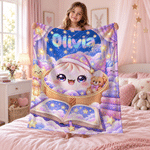 Personalised Night Sky Book Glitter Dumpling Soft Throw Blanket with Name Home Decor Christmas Birthday Gift for Family Kids 3