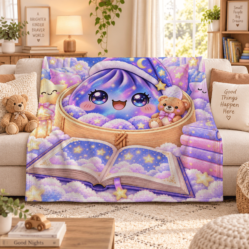 Personalised Night Sky Book Glitter Dumpling Soft Throw Blanket with Name Home Decor Christmas Birthday Gift for Family Kids 9