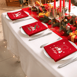 Personalized Santa Claus Snowman Reindeer Initial Christmas Red Napkin with Name Table Decor Christmas Gift for Family Friends