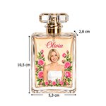 Personalisierter Foto-Porträt Parfümflakon mit Geburtsblumen & Namen | Nachfüllbarer Parfümzerstäuber aus Glas | Geburtstagsgeschenk für Frauen 8