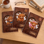 Personalised Highland Cow A5 Spiral Notebook with Name Birthday Gift for Highland Cow Lovers 2