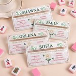 Personalized Mother of Pearl Design Birth Flower Mahjong Line Reader with Name Mahjong Group Game Night Gift for Mahjong Lovers