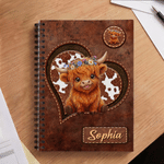 Personalised Highland Cow A5 Spiral Notebook with Name Birthday Gift for Highland Cow Lovers 1