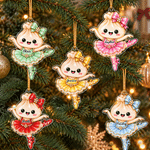 Personalized Multicolor Ballerina Dumpling Dancer Acrylic Hanging Ornament with Name Tree Decoration Christmas Gift for Girls Ballet Teachers 2