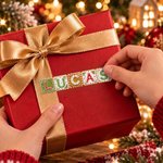 Personalised Christmas Theme Gingerbread Name Waterproof Sticker Labels Christmas Decor Party Favors for Family Friends 4