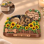 Decorazione in legno a strati con foto personalizzata dell'animale addormentato, con nome e anno: regalo commemorativo di cordoglio per la perdita di un animale domestico, dedicato ai proprietari e agli amanti di cani e gatti