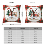 Personalized Santa Claus Plaid Initial Soft Throw Pillow Cover with Name Home Decor Christmas Gift for Family Friends 7