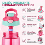 Botella de agua infantil personalizada de tritan con personaje de dibujos animados y nombre regalo de cumpleaños y vuelta al cole para niños niñas 11