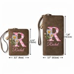 Personalised Birth Flower PU Leather Wallet with Name and Wrist Strap Daily Use Birthday Anniversary Gift for Mother Woman Girlfriend Bridal